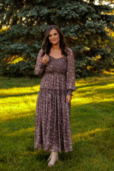 Magic Moment Floral Dress (Mocha)