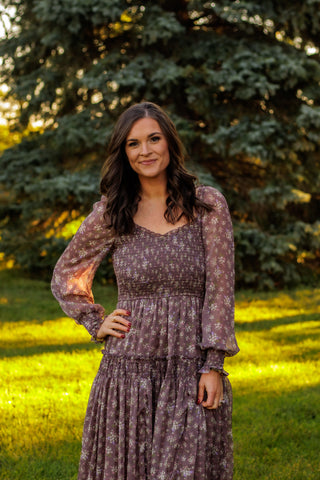 Magic Moment Floral Dress (Mocha)