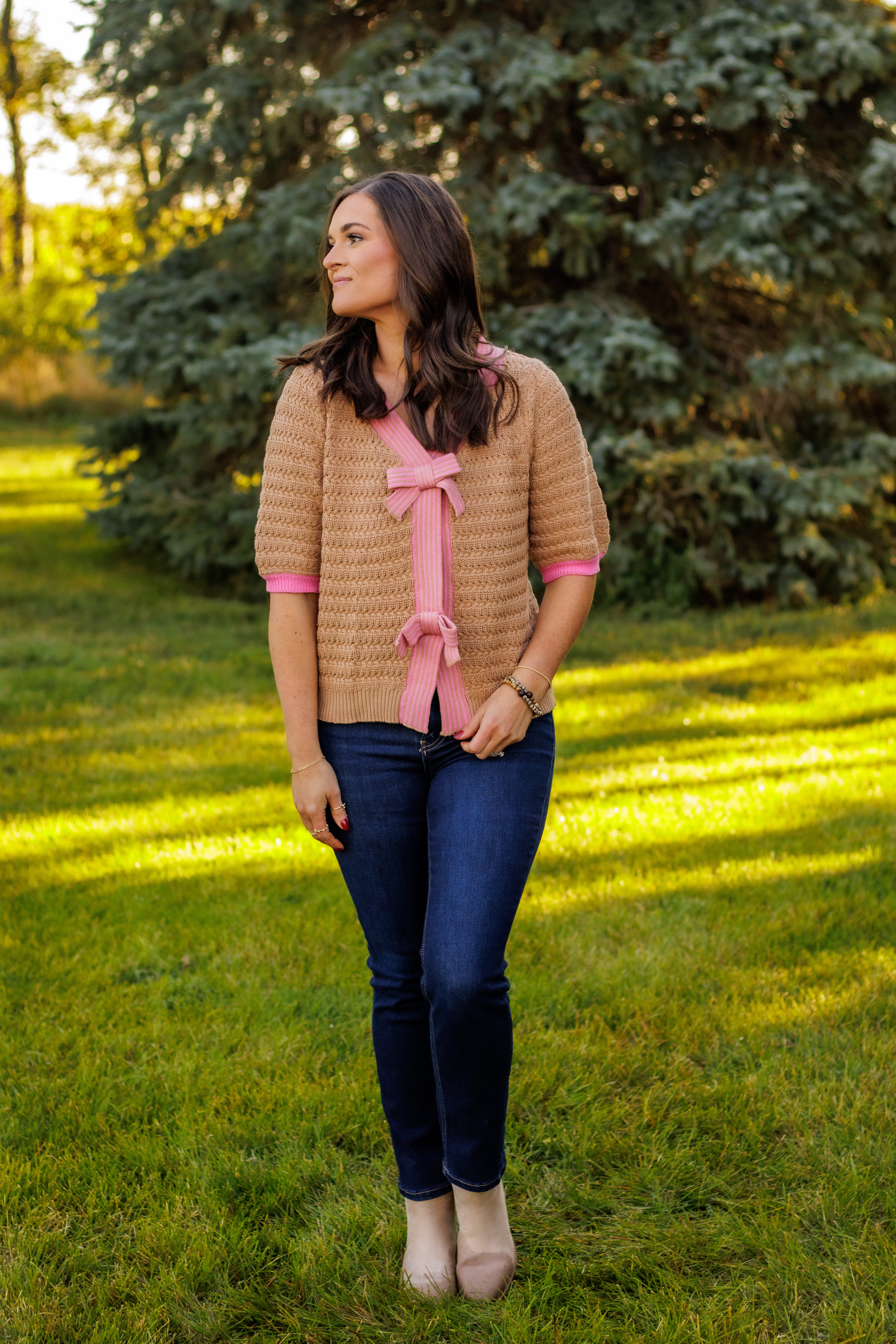 Girly Girl Bow Sweater Cardigan