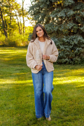 Teddy Fleece Jacket (Beige)
