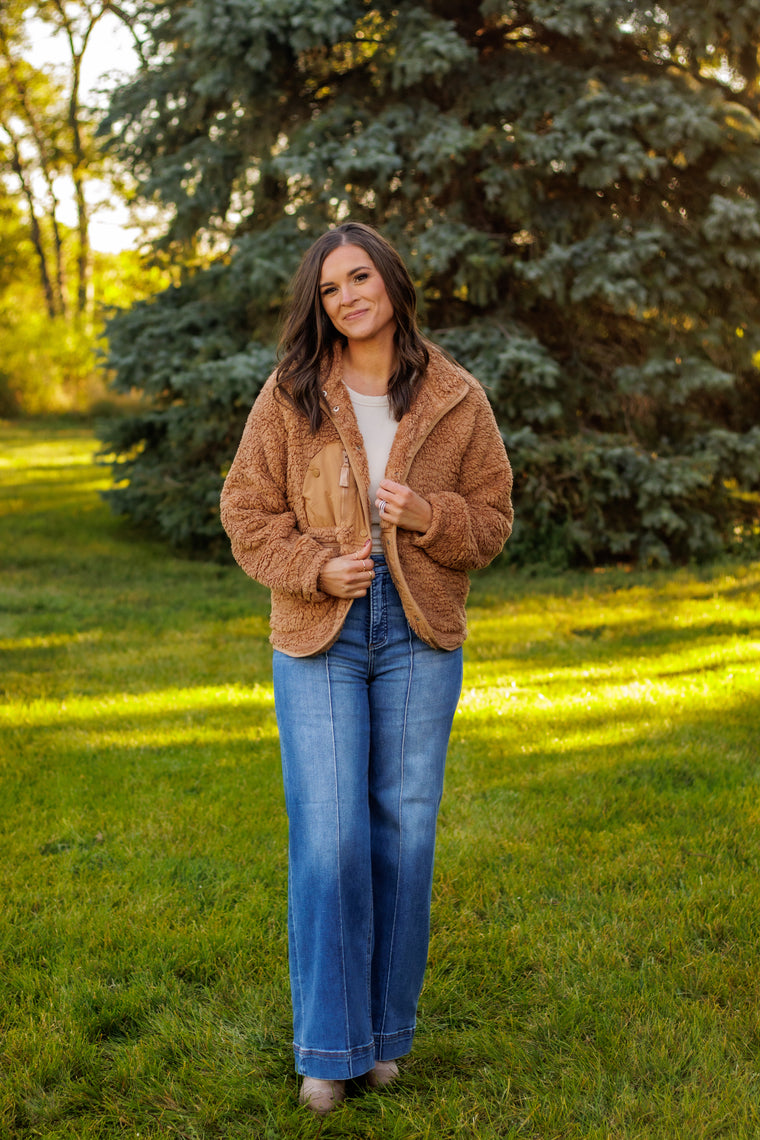 Teddy Fleece Jacket (Camel)