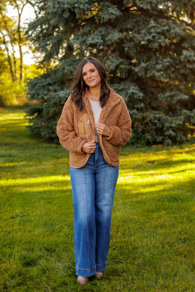 Teddy Fleece Jacket (Camel)