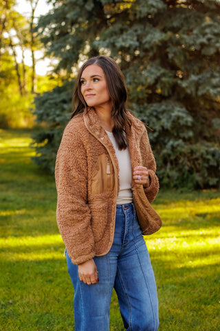 Teddy Fleece Jacket (Camel)