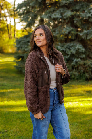 Teddy Fleece Jacket (Chocolate)