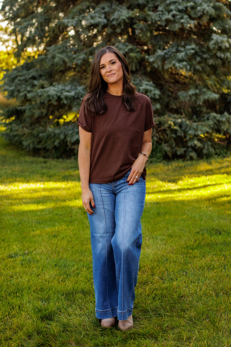 Easy Does It Basic Tee (Dark Brown)