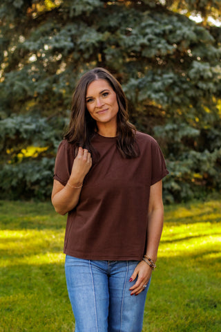 Easy Does It Basic Tee (Dark Brown)
