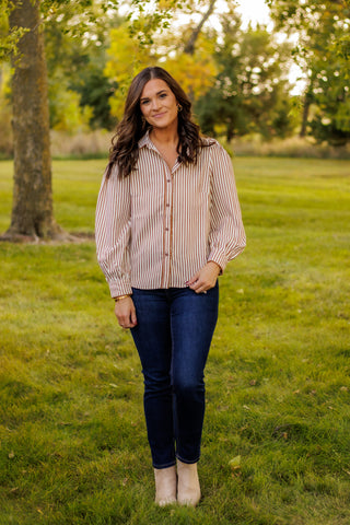 Maple Stripe Button Up (Mocha)