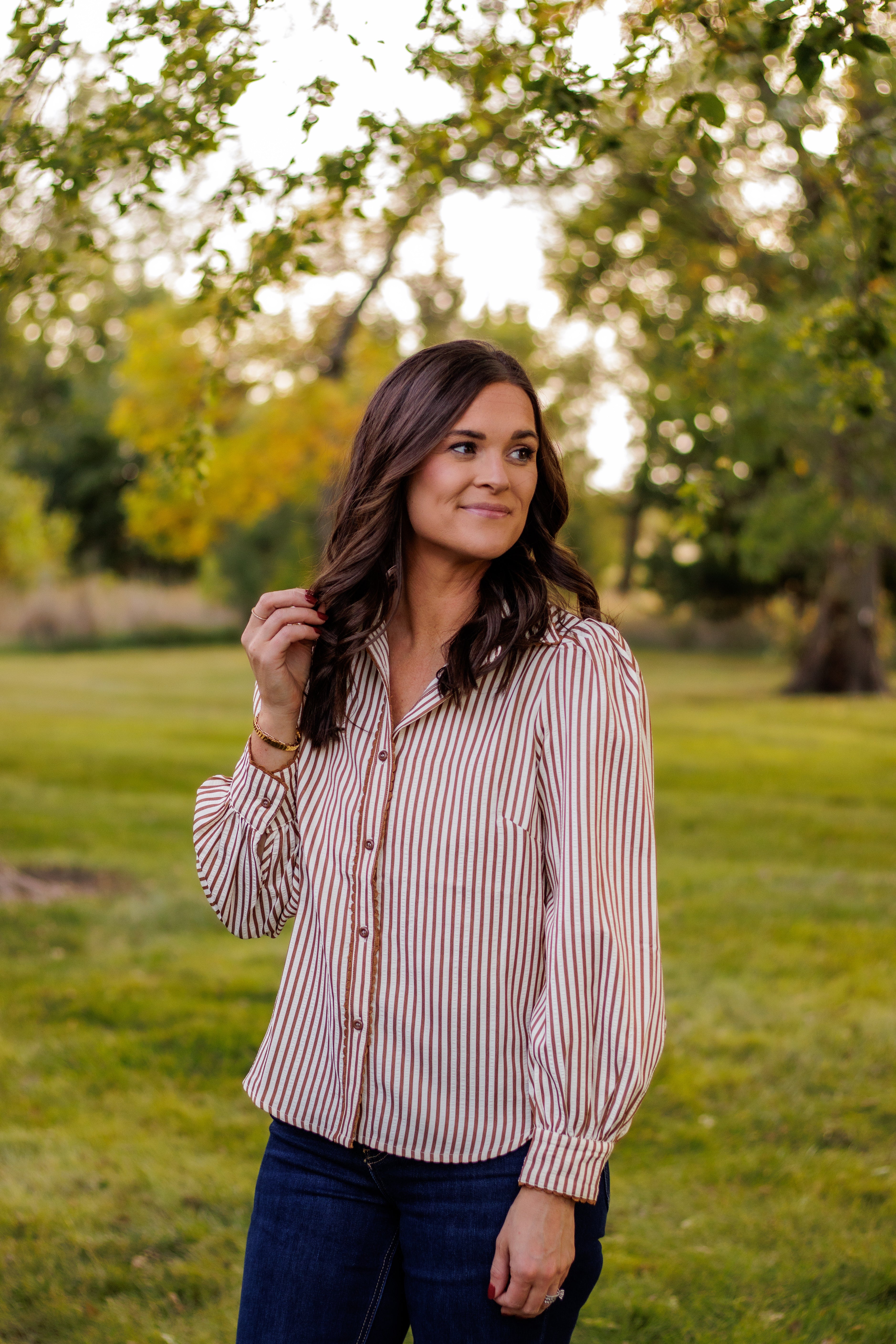 Maple Stripe Button Up (Mocha)