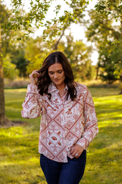 (SALE) Lucky Cowgirl Western Button Up