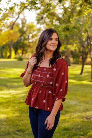 I Love You Always Forever Peplum (Cranberry)