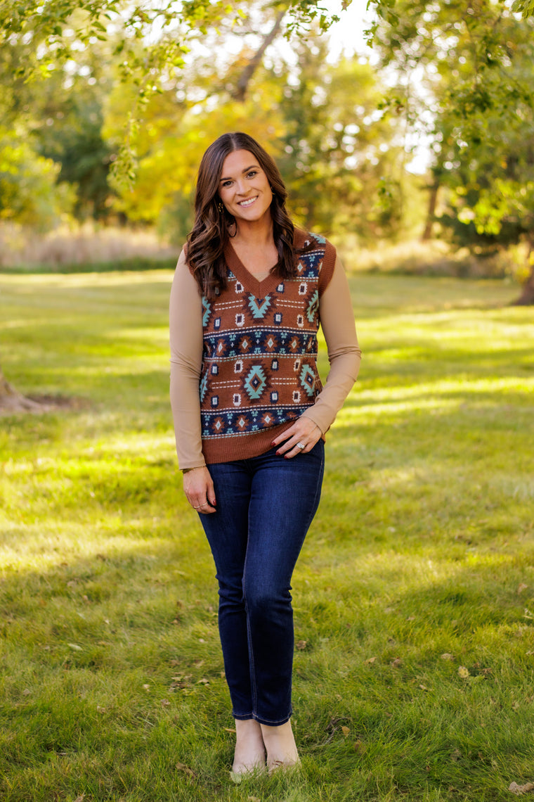 Saddle Up Aztec Sweater Vest