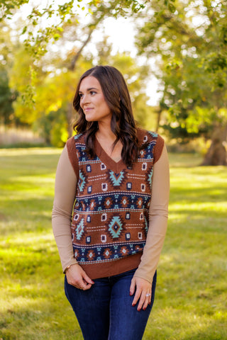 Saddle Up Aztec Sweater Vest