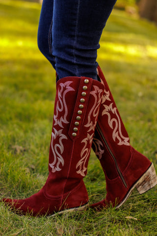 Liberty Black Fancy Don't Let Me Down Boots (Wine)