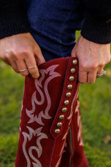 Liberty Black Fancy Don't Let Me Down Boots (Wine)