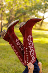 Liberty Black Fancy Don't Let Me Down Boots (Wine)