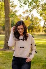 Tied Up With A Ribbon Sweater (Oatmeal)