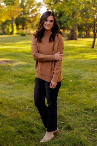That Fall Feeling Funnel Sweater (Camel)