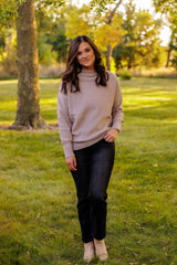 That Fall Feeling Funnel Sweater (Stone)
