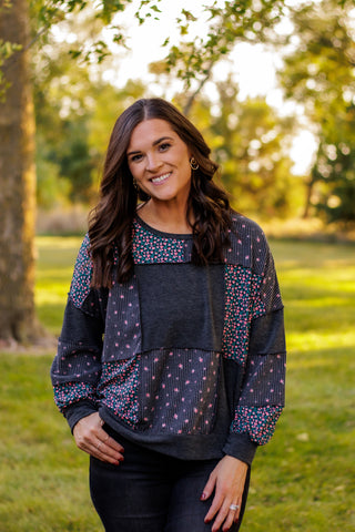 Loving You Patchwork Floral Top