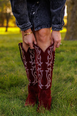 Liberty Black Fancy Don't Let Me Down Boots (Wine)