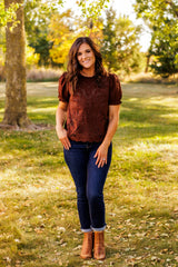 Sweet & Certain Chocolate Blouse