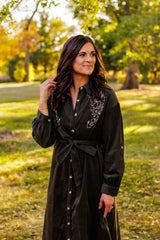 Give With A Grateful Heart Corduroy Dress (Olive)