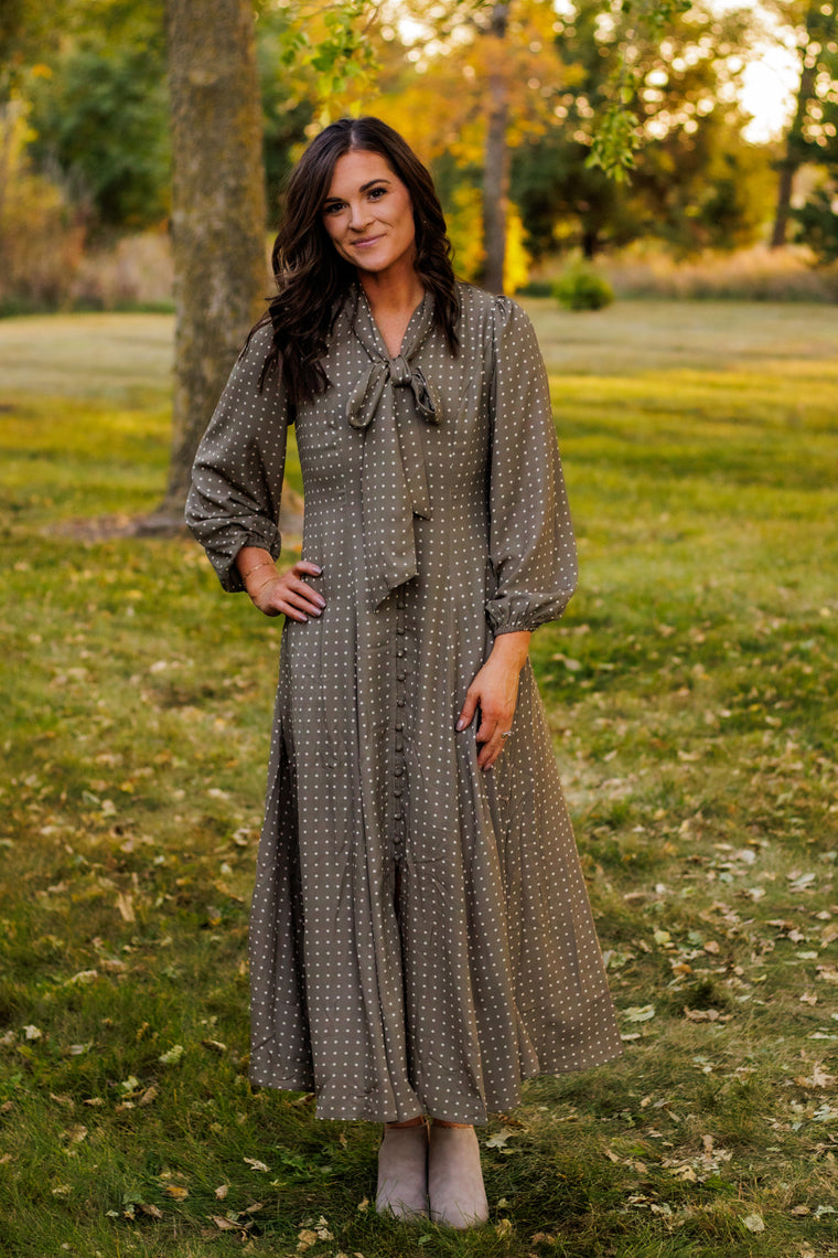 All Of You Forever Polka Dot Dress (Olive)