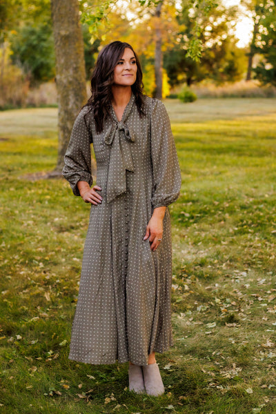 All Of You Forever Polka Dot Dress (Olive)