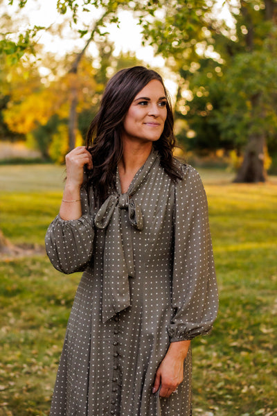 All Of You Forever Polka Dot Dress (Olive)