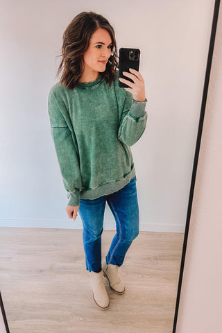 Mineral Wash Pullover (Forest)