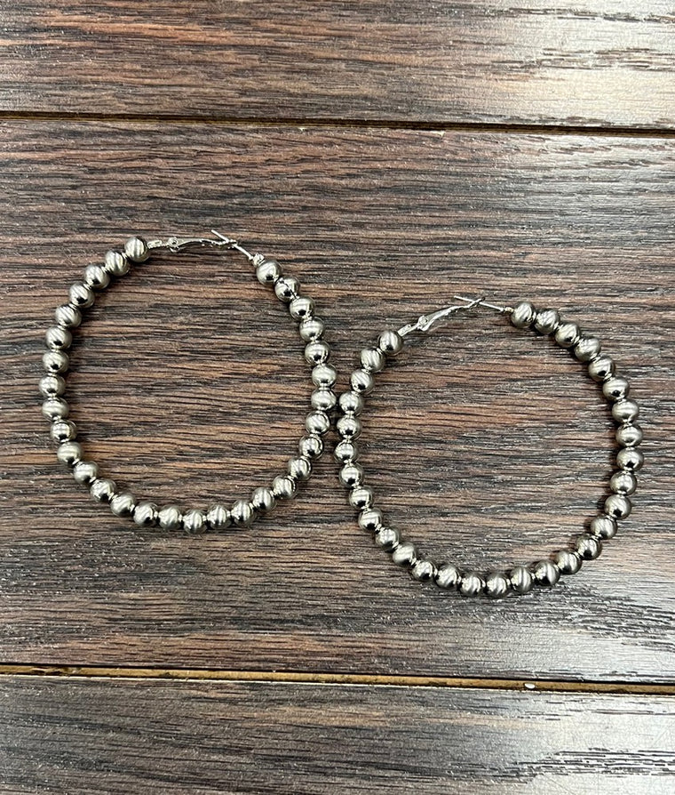 Navajo Pearl Hoop Earrings