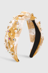 Plaid Pearl + Jewel Headband (Three Colors)