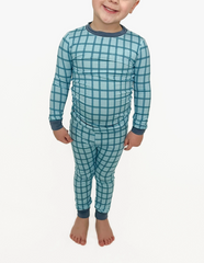 Blue Grid Two Piece