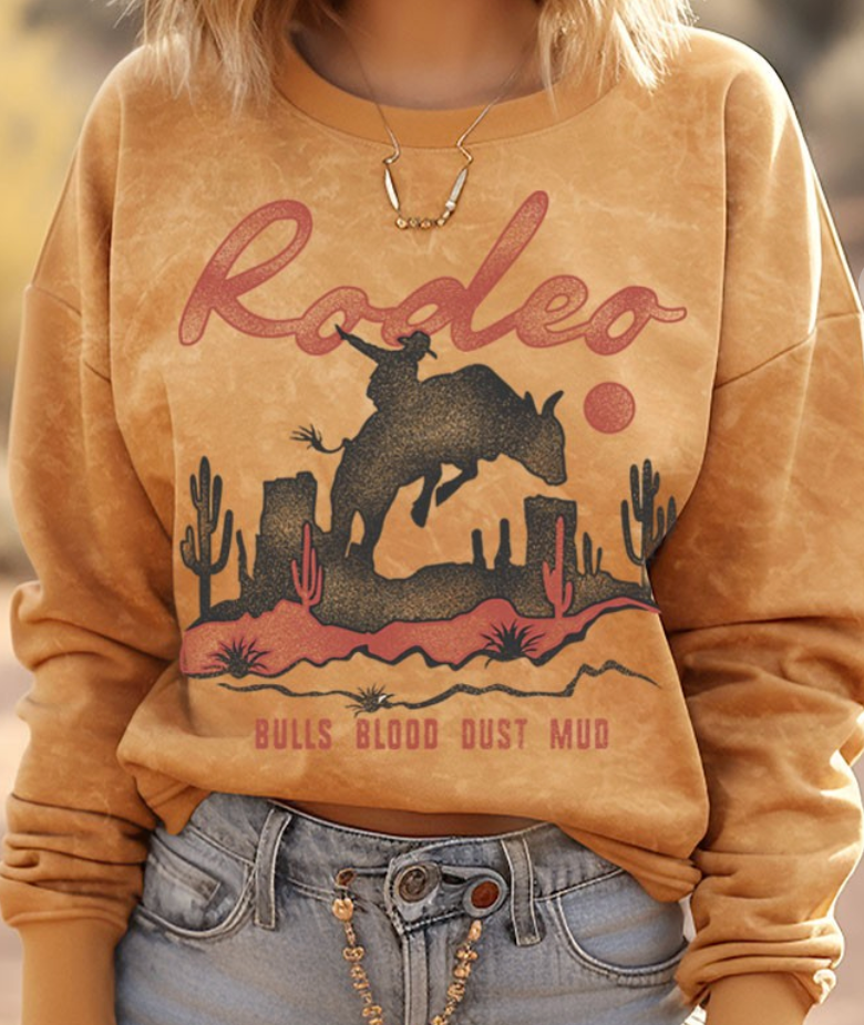 Rodeo Mineral Wash Graphic Crew (Vintage Mustard)