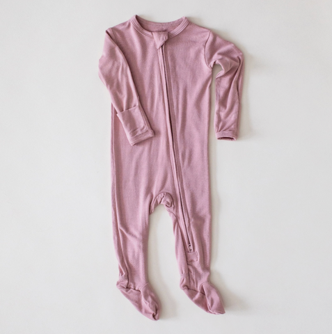 (SALE) Bamboo Footed Sleeper (Petal Pink)