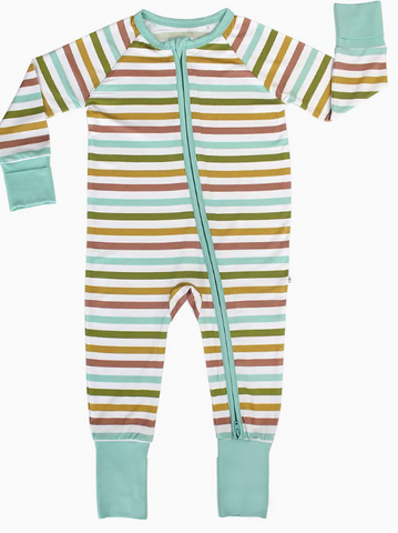 (SALE) Striped Bamboo Baby Pajamas
