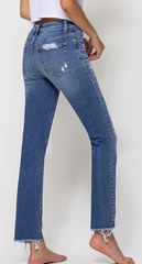 Flying Monkey Mid Rise Distressed Straight (Camila)