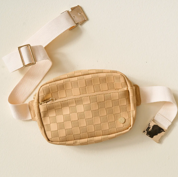 Urban Check Belt Bag - Tan