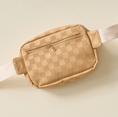 Urban Check Belt Bag - Tan