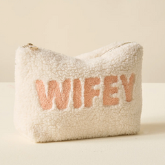 Cream Teddy Pouch - Wifey