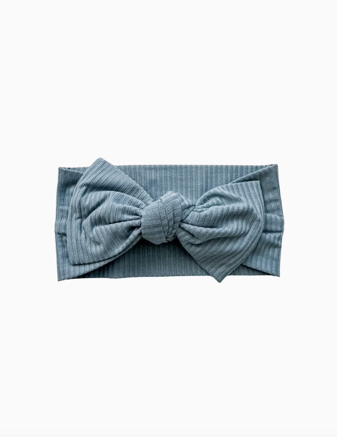 Ribbed  Bow - Dusty Blue