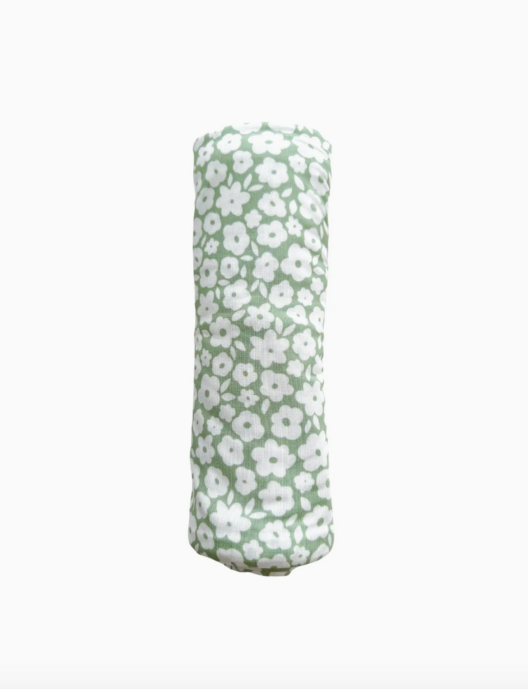 Bamboo Stretch Swaddle - Sage Ditsy Floral