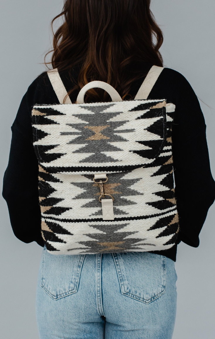 Let's Rodeo Backpack - Cream & Black