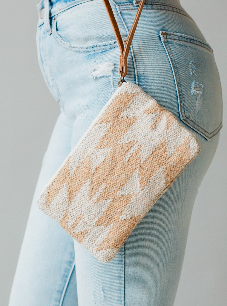 Let's Rodeo Wristlet - Tan & Cream