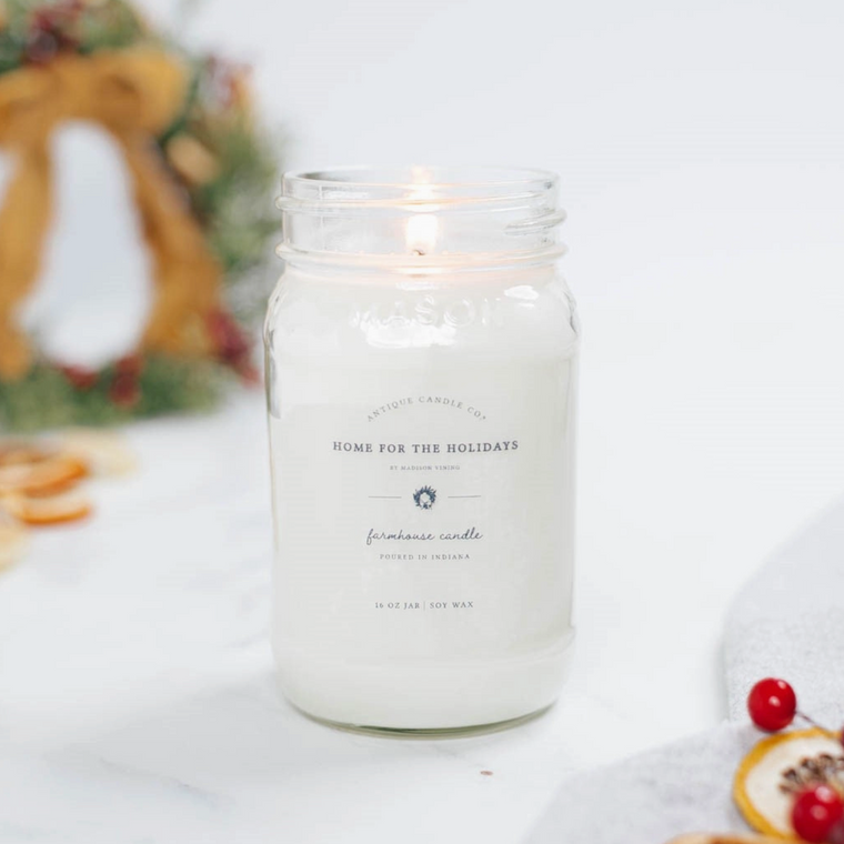 Home For The Holidays 16oz Mason Jar Candle