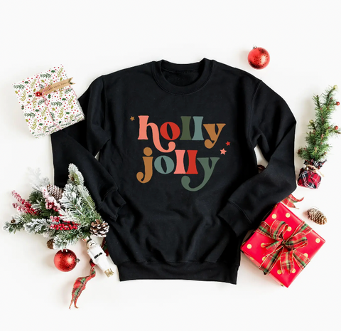 (PRE-ORDER) Holly Jolly Graphic Crew - Black