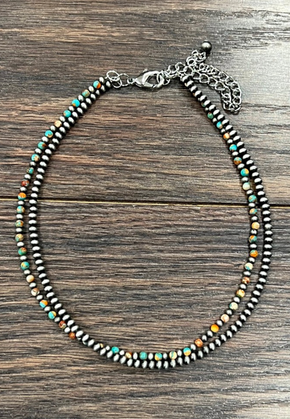 15" Two Strand Ranchero Beaded Necklace