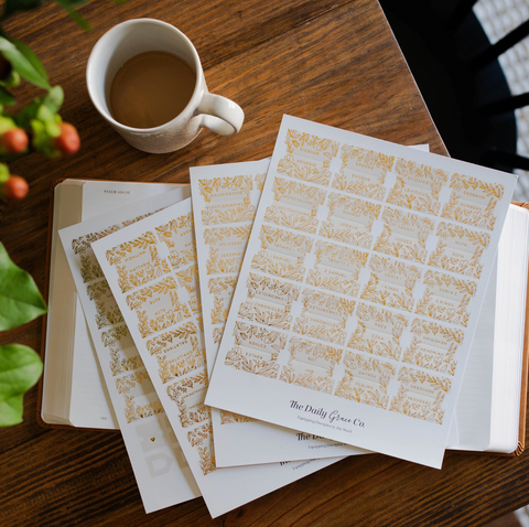 Gold Foil Bible Tabs - Cream