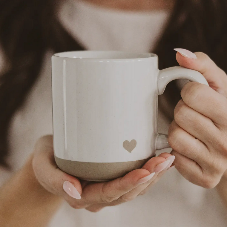 Heart Stoneware Coffee Mug