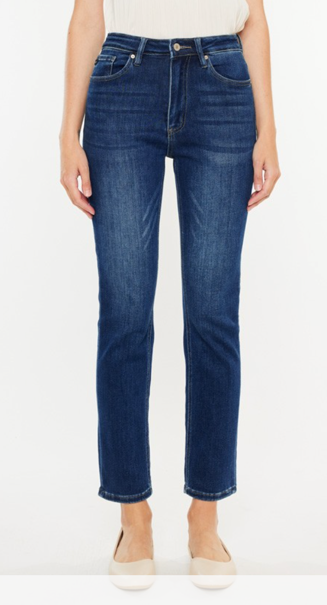 KanCan High Rise Dark Wash Straight Denim (Caroline)